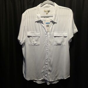 Alexander Jordan Button-Up Shirt (XL) White Long Sleeve Tapered 100% Rayon #5328